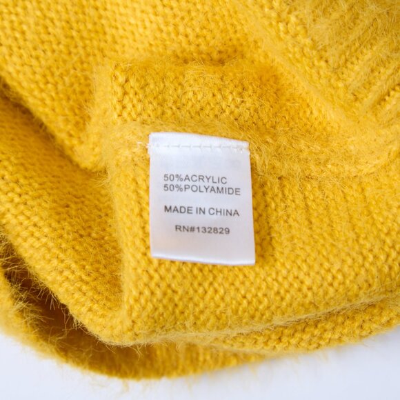 Superdown Kendra Crop Top Fuzzy Knit V-Neck Sweater Marigold S revolve - Picture 6 of 8